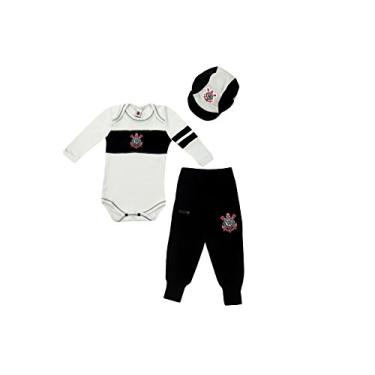 Imagem de Kit Body, Culote, Boné Liso Times Corinthians, Rêve D'or Sport, Criança Unissex , Preto/Branco, M