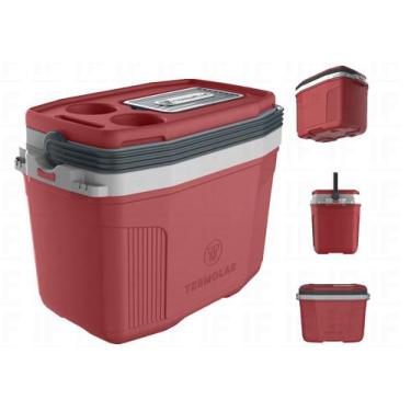 Imagem de Caixa Térmica Vermelha Cooler 20 Litros Com Alça - Termolar