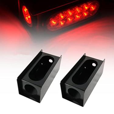 Imagem de Par (2) Trailer de aço 15 cm oval luz traseira / caixa de montagem de luz lateral redonda de 5 cm 24013 (as luzes não estão incluídas)