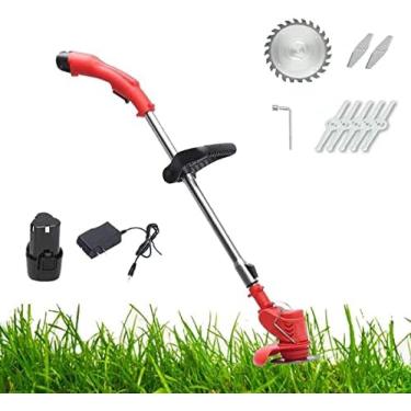 Imagem de Cortador De Grama Sem Fio, Cortador De Grama Rotativo Elétrico, Largura De Corte De 30 Cm, Corte Próximo Da Borda, Rolo Traseiro, Ajuste Manual De Altura, Confortável Para Manobrar, Alças Dobrávei