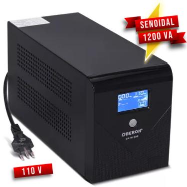 Imagem de Nobreak Senoidal 1200va Estabilizador Led Pc Aquário Tv Som 720w Cor Preto