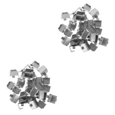 Imagem de Hemobllo 56 Peças Suporte De Geladeira Fivela De Metal Ganchos De Prateleira De Freezer Suportes De Prateleira De Metal Refrigerador Ganchos De Geladeira De Metal Clipes De Metal Clipes De