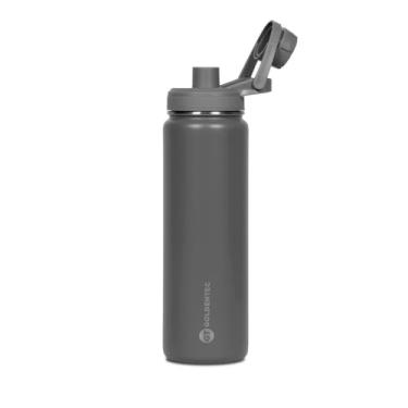 Imagem de Garrafa Térmica Inox Goldentec 750ml para bebidas quentes ou frias com tampa com bico e base emborrachada chás sucos sopas mates shakes água Cinza