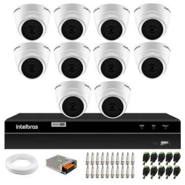 Imagem de Kit 10 Câmeras Intelbras VHL 1120 Dome HDCVI Lite, HD 720p, Lente 3.6mm, Visão Noturna 20m + DVR Intelbras MHDX 1216 Full HD 16 Canais Multi HD