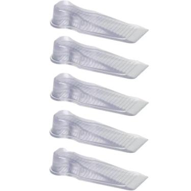 Imagem de Kit 5 Trava Portas Cunhas Aparadores Calços Transparentes Antiderrapantes PVC Chão