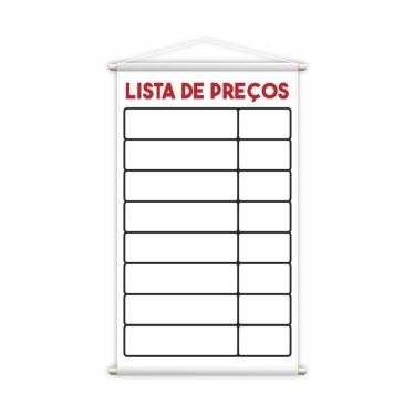 Imagem de Banner Lista De Preços Tabela Serviço Vendas Lona 60X40Cm