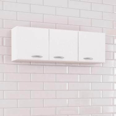 Imagem de Armário Aéreo 3 Portas 120cm A843 Cristal Poquema - Branco