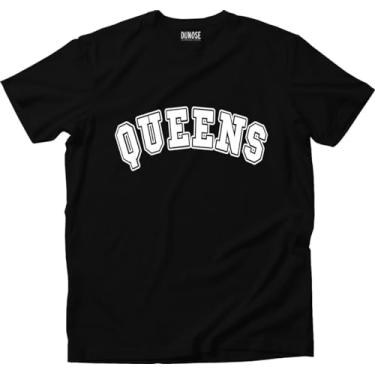 Imagem de Camiseta Algodão Masculina New York City Queens Tamanho:GG;Cor:Preto