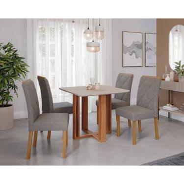 Imagem de Sala De Jantar Flora Quadrada Com 4 Cadeiras Fernanda Cinamom