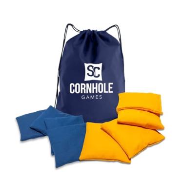 Imagem de SC Cornhole Games Sacos de Cornhole resistentes às intempéries (conjunto de 8) – Tamanho/Peso profissional (473 ml) – Use em pranchas profissionais de milho ou conjuntos de sacos de feijão