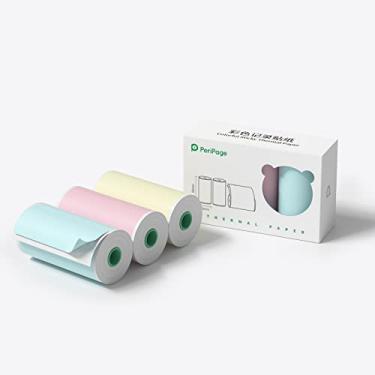 Imagem de Peripage Adesivo térmico colorido, papel térmico, papel de etiqueta adesiva, 3 rolos/caixa, para impressora PeriPage A6, impermeável, à prova de óleo, à prova de arranhões, livre de BPA (papel térmico