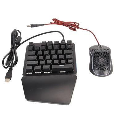 Imagem de TeamSky Combo de teclado e mouse RGB com uma mão, teclado portátil para jogos, mouse profissional para jogos, conjunto de jogos de meio teclado para Android Harmony iOS