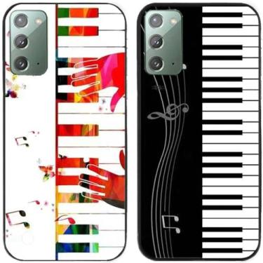 Imagem de Capa de telefone traseira de silicone em gel TPU com estampa de piano clássico, 2 peças para Samsung Galaxy All Series (Galaxy Note 20)