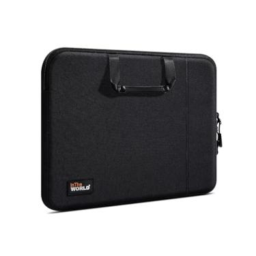 Imagem de Capa para laptop de 15,6 polegadas, bolsa protetora de 360° para laptop com alça, capa durável resistente à água compatível com MacBook, HP, Dell, Lenovo, Asus Notebook, preta