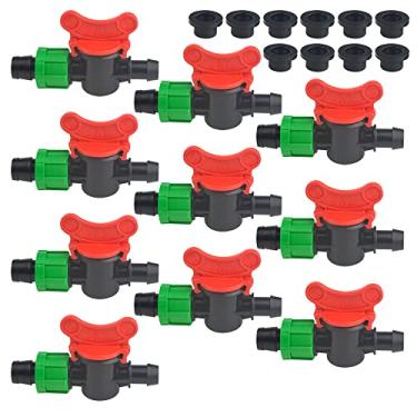 Imagem de XINMEIWEN Pacote com 10 Válvula de Interruptor de Irrigação por Gotejamento Universal Tubo de Irrigação por Gotejamento Conector de Gotejamento Compatível com Sistema de Aspersão de Tubo de Fita de