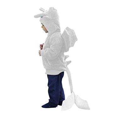 Imagem de ComfyCamper Moletom com capuz adorável dragão para meninos, meninas, crianças e adultos como fantasia de dragão de animal fofo, Branco, 8-10 Anos