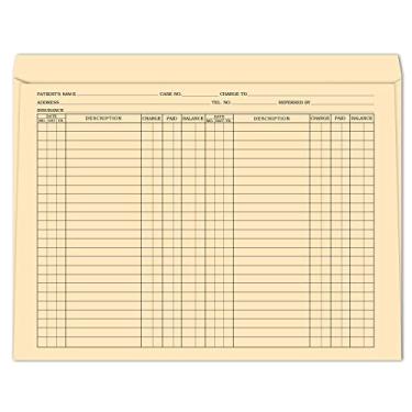 Imagem de Pasta de arquivo Manila 24 cm x 30 cm – Resistente – Pré-impressa para acompanhar o progresso do paciente, data/hora da consulta (pacote com 50)