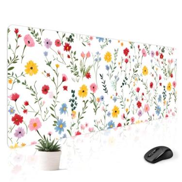 Imagem de Stanoha Tapete de mesa para jogos, teclado grande, fofo, escritório, desktop, laptop, branco, floral, 2GG, longo, grande, kawaii, estética, feminino, bonito, design, feminino, feminino, jogador,