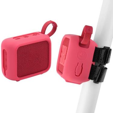 Imagem de TXEsign Capa protetora de silicone para JBL Go 4, Go 4, bolsa de transporte de viagem com capa de carregamento antipoeira com alça de suporte para alto-falante (vermelha)