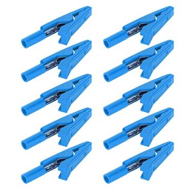 Imagem de 10pcs 30V-60V 10A Braçadeira de Cabo de Bateria Isolada 2mm Plugue Banana 6mm Aberto Para Carro Caminhão Caravana Marítima (Azul)