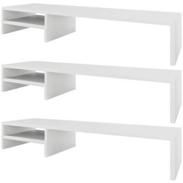 Imagem de Kit 03 Suportes Para Monitor Stand Home Office Lap 90 cm L03 Branco - Lyam