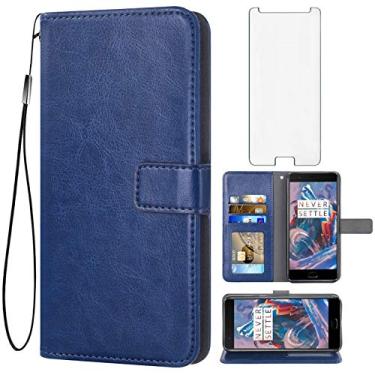 Imagem de Asuwish Compatível com OnePlus 3 3T A3000 capa carteira de vidro temperado protetor de tela flip capa porta-cartões acessórios capas de telefone para OnePlus3 OnePlus3T 1 One Plus T 1plus T3 1+ 1+3T