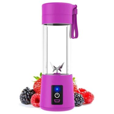 Imagem de Mini Liquidificador Mixer Juice Cup Portatil 320ml Usb 6 Lâminas - Juicer - Roxo