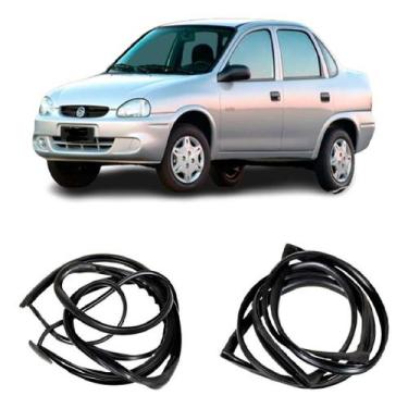 Imagem de Kit Borracha Vidro Dianteiro E Traseiro Corsa Sedan Classic - Disk Bor