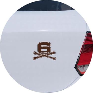 Imagem de Adesivo de Carro 6 Cilindros Tuning - Cor Marrom - Melhor Adesivo, Mar