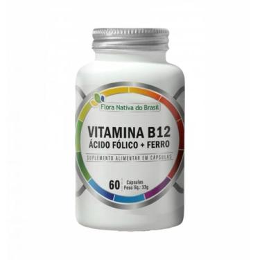 Imagem de B12 Metilcobalamina- Ácido Fólico- Ferro- 60 Cápsulas - Flora Nativa d