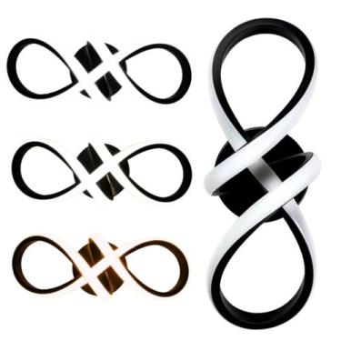Imagem de Lustre Teto Parede Anel Infinito Duplo 3x1 LED KJGD-339-PRETO Gimpo