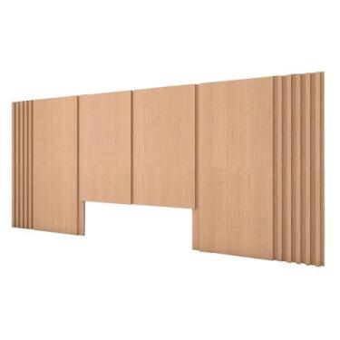 Imagem de Cabeceira Cama Casal Ripada 2,70m CA 100% MDF Casa Lar - Casa Lar Dorm