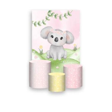 Imagem de Painel De Festa Vertical 1,50 x 2,20 + Trio De Capas Cilindro - Coala 