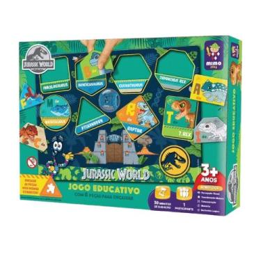 Imagem de Jogo Infantil Educativo Encaixe as Formas Jurassic World Mimo Toys - 2