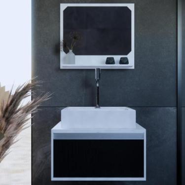 Imagem de Gabinete P/ Banheiro C/cuba + Espelho Real 50 Fresno S/c Branco - GABI