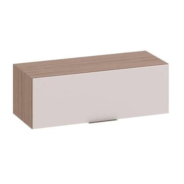 Imagem de Armário Aéreo 80 Cm 1 Porta Basculante Etna Poliman Móveis Carvalho Oak E Off White