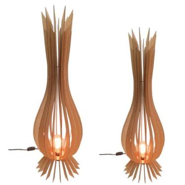 Imagem de Luminária de Chão SANTA MARIA MDF Luminária - - LENOBRE, Mdf cru, Kit 