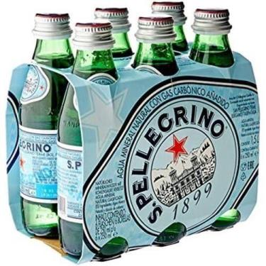 Imagem de 6 Água Mineral Natural Com Gás S. Pellegrino Garrafa 250Ml