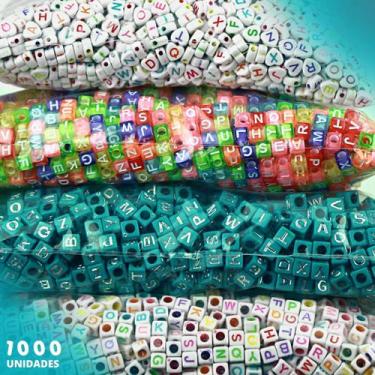 Imagem de Miçangas Para Pulseira - Letras - C/1000 Peças M25- Nybc