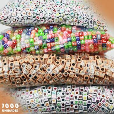 Imagem de Miçangas Para Pulseira - Letras - C/1000 Peças M35 - Nybc