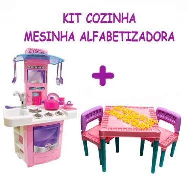 Imagem de Jogo Infantil Big Star Cozinha Rosa e Mesinha Para Crianças - Tritec e