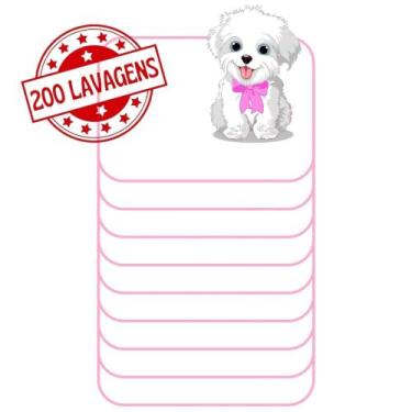 Imagem de Kit com 9 Fraldas de Câes p/Chão 70x50 Branco com borda Rosa 200 Lavag