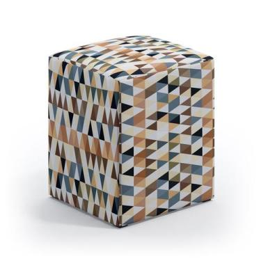 Imagem de Puff Izar para Sala de Estar Sued Estampado Laranja Aradecor, Laranja,