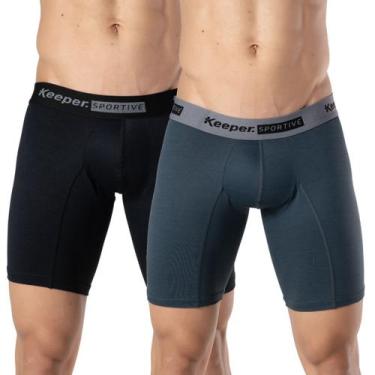 Imagem de Kit 2 cuecas boxer long leg anti assadura comprida corrida treino acad