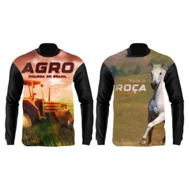 Imagem de Kit 2 Peças Camisa Agro Manga Longa Masculina Proteção Uv 50 - MT Clot