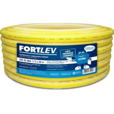 Imagem de Mangueira Corrugada 1/2 Pol x 50 m Amarela Fortlev