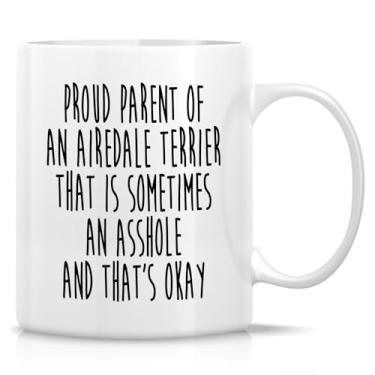 Imagem de Retreez Caneca engraçada Airedale Terrier - Proud Parent Of An Airedale Terrier Owner Dog Lover Dog Mom Dog Dad 325 ml canecas de café de cerâmica - Presente de aniversário sarcástico bem-humorado