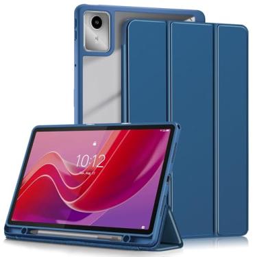 Imagem de Yiernuo Capa compatível com tablet Lenovo Tab M11 2023 TB-330FU / Lenovo Xiaoxin Pad 2024 TB-331FC de 11 polegadas, capa traseira transparente anticolisão com função despertar/hibernar automática,