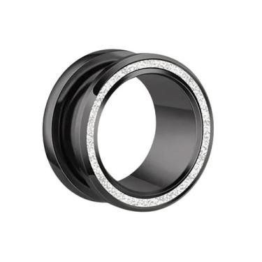 Imagem de Alargador De Aço Túnel Arbor Com Brilhos Azul Preto Dourado - IMP, Pre