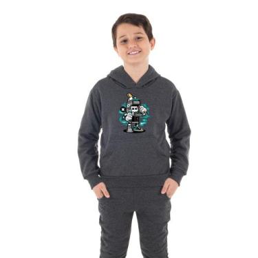 Imagem de Moletom Canguru Infantil Menino Fliperama Benellys, 2, Chumbo